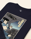 Samurai Pilot Airplane Ukiyo-e Unisex Long Sleeve Tee