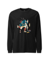 Samurai Play Curling Ukiyo-e Unisex Long Sleeve Tee Black - Samurai Original