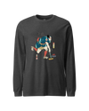 Samurai Play Curling Ukiyo-e Unisex Long Sleeve Tee Dark Grey Heather - Samurai Original