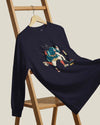Samurai Play Curling Ukiyo-e Unisex Long Sleeve Tee - Samurai Original