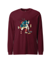 Samurai Play Curling Ukiyo-e Unisex Long Sleeve Tee Maroon - Samurai Original