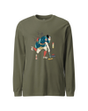 Samurai Play Curling Ukiyo-e Unisex Long Sleeve Tee Military Green - Samurai Original