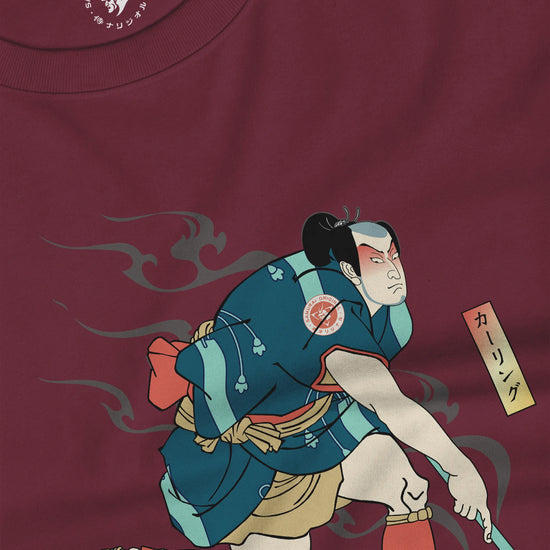 Samurai Play Curling Ukiyo-e Unisex Long Sleeve Tee - Samurai Original