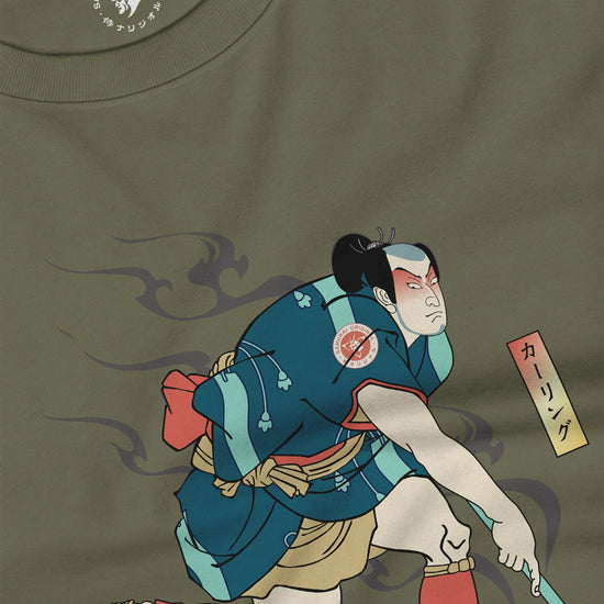 Samurai Play Curling Ukiyo-e Unisex Long Sleeve Tee - Samurai Original