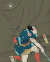 Samurai Play Curling Ukiyo-e Unisex Long Sleeve Tee - Samurai Original