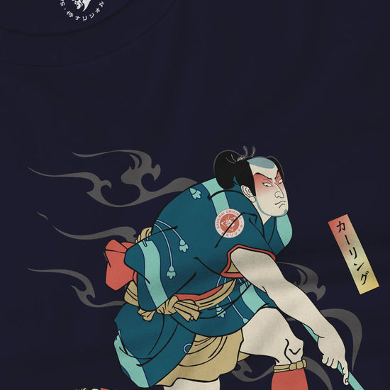 Samurai Play Curling Ukiyo-e Unisex Long Sleeve Tee - Samurai Original
