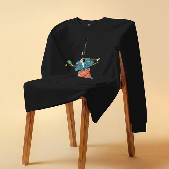 Samurai Play Pickleball Ukiyo-e Unisex Long Sleeve Tee - Samurai Original