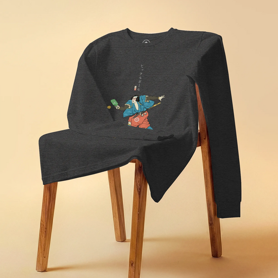 Samurai Play Pickleball Ukiyo-e Unisex Long Sleeve Tee - Samurai Original