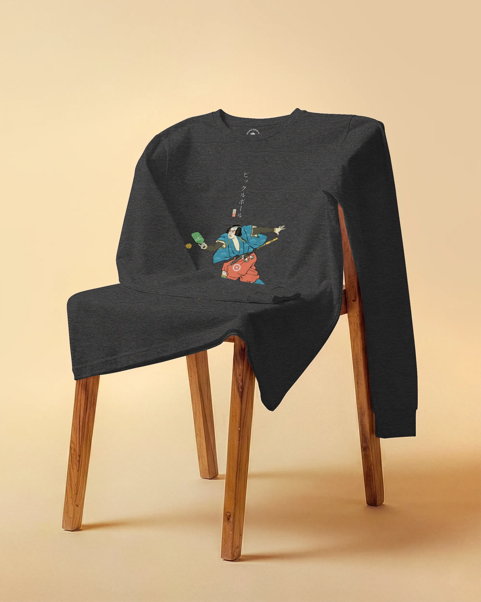 Samurai Play Pickleball Ukiyo-e Unisex Long Sleeve Tee - Samurai Original