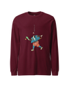Samurai Play Pickleball Ukiyo-e Unisex Long Sleeve Tee Maroon - Samurai Original