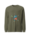 Samurai Play Pickleball Ukiyo-e Unisex Long Sleeve Tee Military Green - Samurai Original