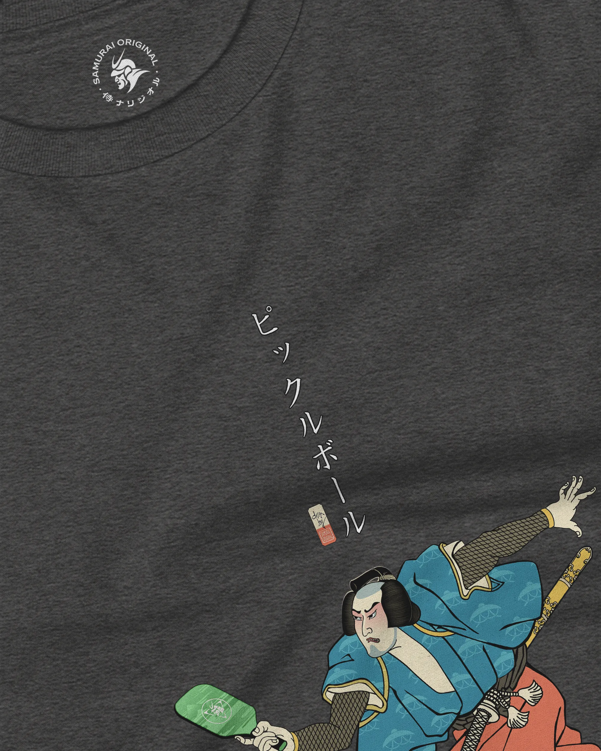 Samurai Play Pickleball Ukiyo-e Unisex Long Sleeve Tee - Samurai Original