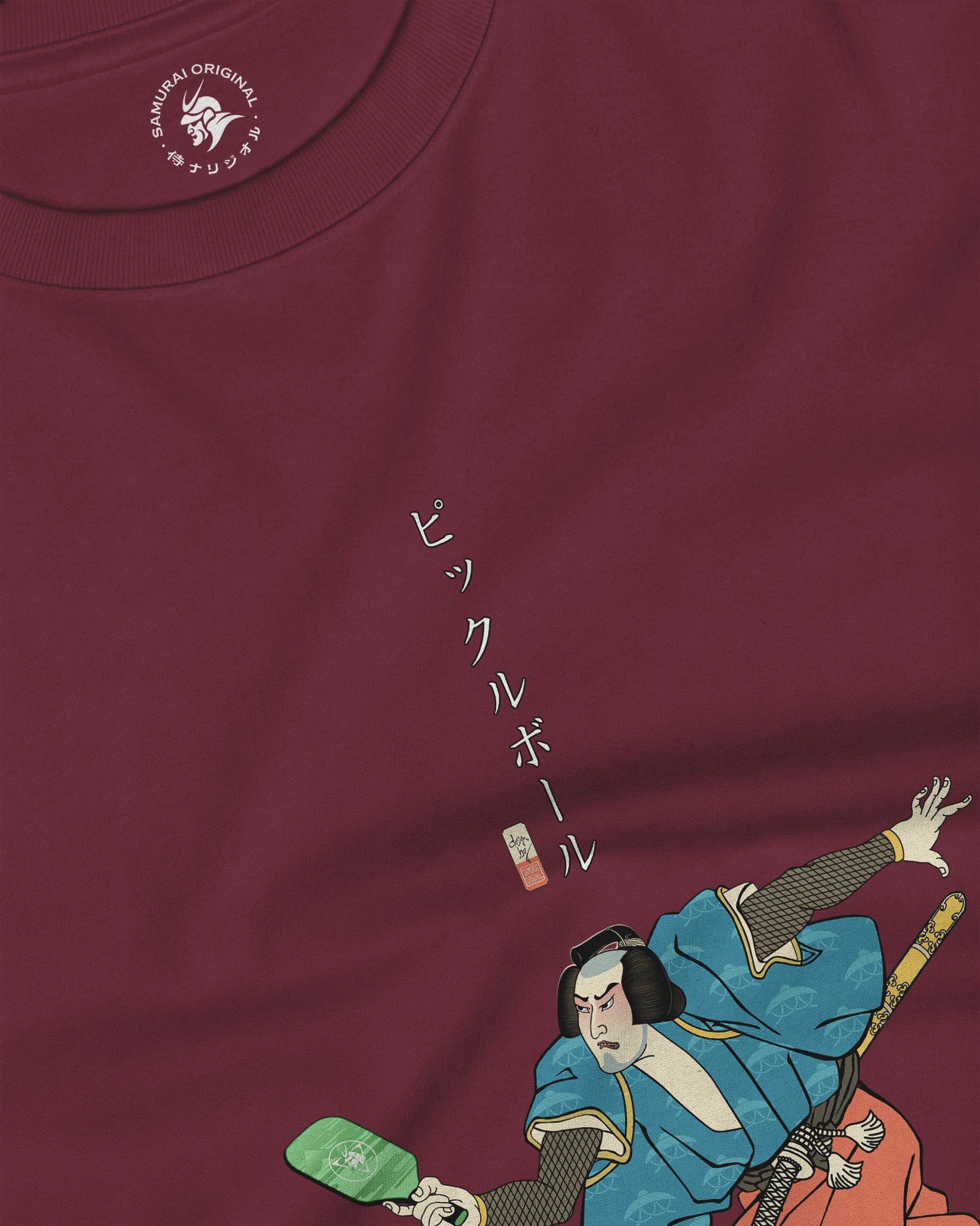 Samurai Play Pickleball Ukiyo-e Unisex Long Sleeve Tee - Samurai Original