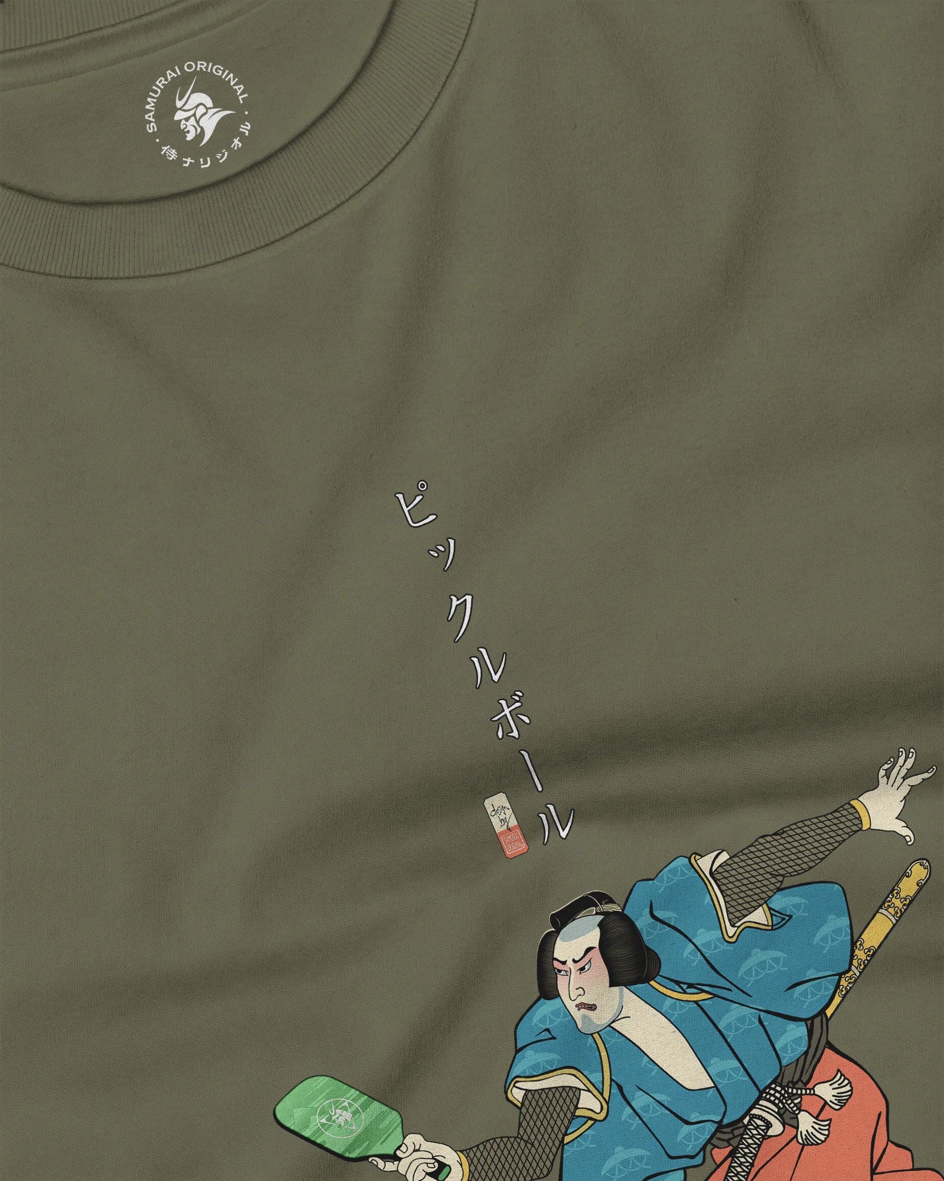 Samurai Play Pickleball Ukiyo-e Unisex Long Sleeve Tee - Samurai Original