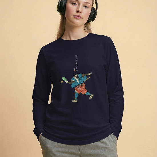 Samurai Play Pickleball Ukiyo-e Unisex Long Sleeve Tee - Samurai Original