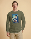 Samurai Play Shakuhachi Bamboo Flute Ukiyo-e Unisex Long Sleeve Tee - Samurai Original