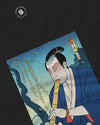 Samurai Play Shakuhachi Bamboo Flute Ukiyo-e Unisex Long Sleeve Tee - Samurai Original