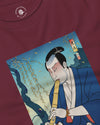 Samurai Play Shakuhachi Bamboo Flute Ukiyo-e Unisex Long Sleeve Tee - Samurai Original