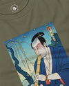 Samurai Play Shakuhachi Bamboo Flute Ukiyo-e Unisex Long Sleeve Tee - Samurai Original