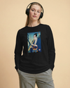 Samurai Play Shakuhachi Bamboo Flute Ukiyo-e Unisex Long Sleeve Tee - Samurai Original