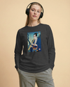 Samurai Play Shakuhachi Bamboo Flute Ukiyo-e Unisex Long Sleeve Tee - Samurai Original