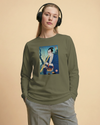 Samurai Play Shakuhachi Bamboo Flute Ukiyo-e Unisex Long Sleeve Tee - Samurai Original