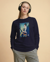 Samurai Play Shakuhachi Bamboo Flute Ukiyo-e Unisex Long Sleeve Tee - Samurai Original