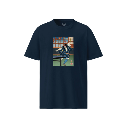 Samurai Play Table Tennis Ping Pong Ukiyo-e Unisex organic t-shirt