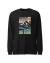Samurai Play Table Tennis Ping Pong Ukiyo-e Unisex Long Sleeve Tee Black - Samurai Original
