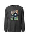 Samurai Play Table Tennis Ping Pong Ukiyo-e Unisex Long Sleeve Tee Dark Grey Heather - Samurai Original