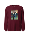 Samurai Play Table Tennis Ping Pong Ukiyo-e Unisex Long Sleeve Tee Maroon - Samurai Original