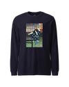 Samurai Play Table Tennis Ping Pong Ukiyo-e Unisex Long Sleeve Tee Navy - Samurai Original