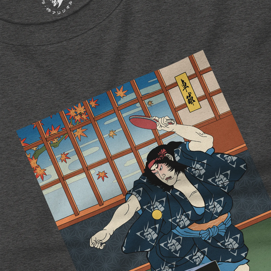 Samurai Play Table Tennis Ping Pong Ukiyo-e Unisex Long Sleeve Tee - Samurai Original