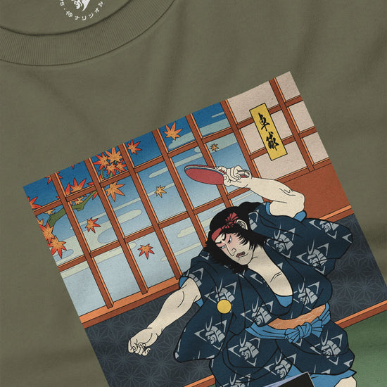 Samurai Play Table Tennis Ping Pong Ukiyo-e Unisex Long Sleeve Tee - Samurai Original