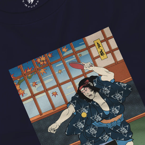 Samurai Play Table Tennis Ping Pong Ukiyo-e Unisex Long Sleeve Tee - Samurai Original