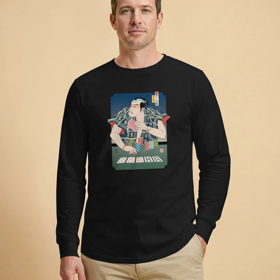 Samurai Poker Ukiyo-e Unisex Long Sleeve Tee - Samurai Original