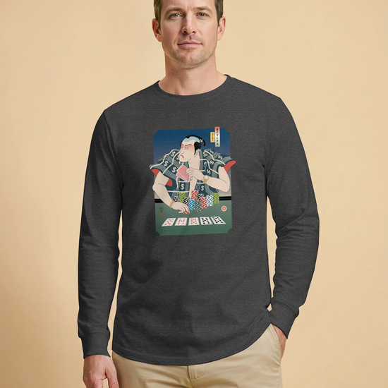 Samurai Poker Ukiyo-e Unisex Long Sleeve Tee - Samurai Original