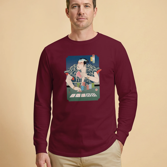 Samurai Poker Ukiyo-e Unisex Long Sleeve Tee - Samurai Original