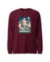 Samurai Poker Ukiyo-e Unisex Long Sleeve Tee Maroon - Samurai Original