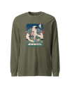 Samurai Poker Ukiyo-e Unisex Long Sleeve Tee Military Green - Samurai Original