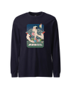 Samurai Poker Ukiyo-e Unisex Long Sleeve Tee Navy - Samurai Original