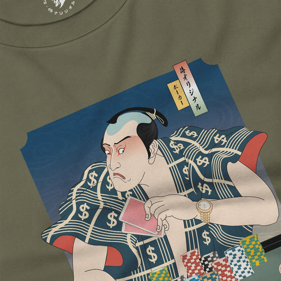 Samurai Poker Ukiyo-e Unisex Long Sleeve Tee - Samurai Original