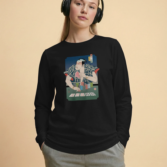 Samurai Poker Ukiyo-e Unisex Long Sleeve Tee - Samurai Original