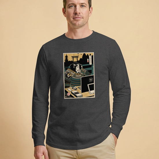 Samurai Programmer 2 Computer Science Ukiyo-e Unisex Long Sleeve Tee - Samurai Original