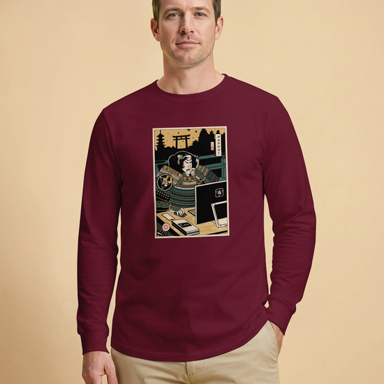Samurai Programmer 2 Computer Science Ukiyo-e Unisex Long Sleeve Tee - Samurai Original