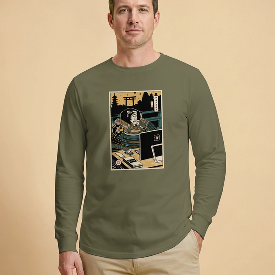 Samurai Programmer 2 Computer Science Ukiyo-e Unisex Long Sleeve Tee - Samurai Original