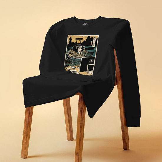 Samurai Programmer 2 Computer Science Ukiyo-e Unisex Long Sleeve Tee - Samurai Original