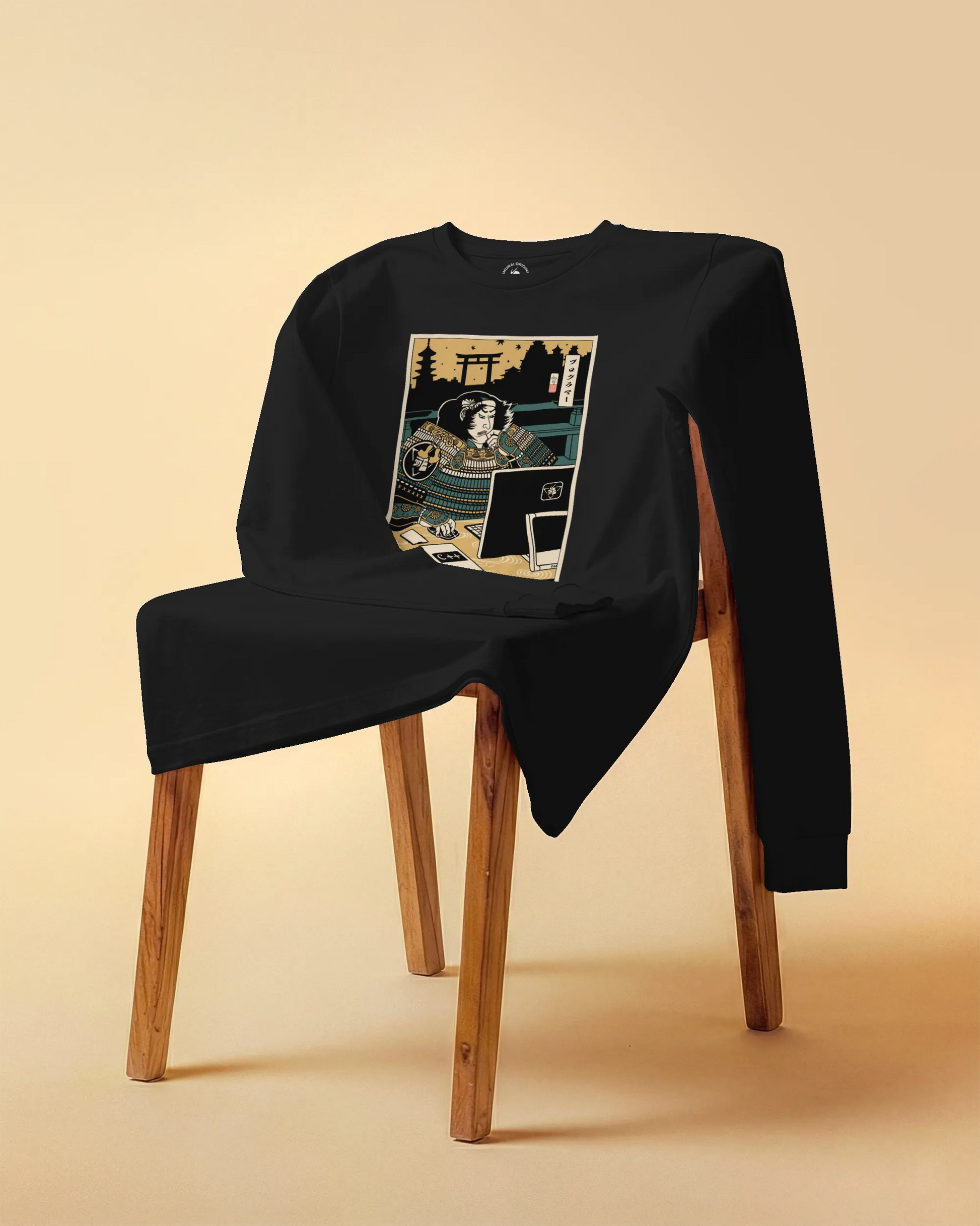 Samurai Programmer 2 Computer Science Ukiyo-e Unisex Long Sleeve Tee - Samurai Original