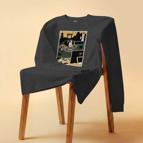 Samurai Programmer 2 Computer Science Ukiyo-e Unisex Long Sleeve Tee - Samurai Original