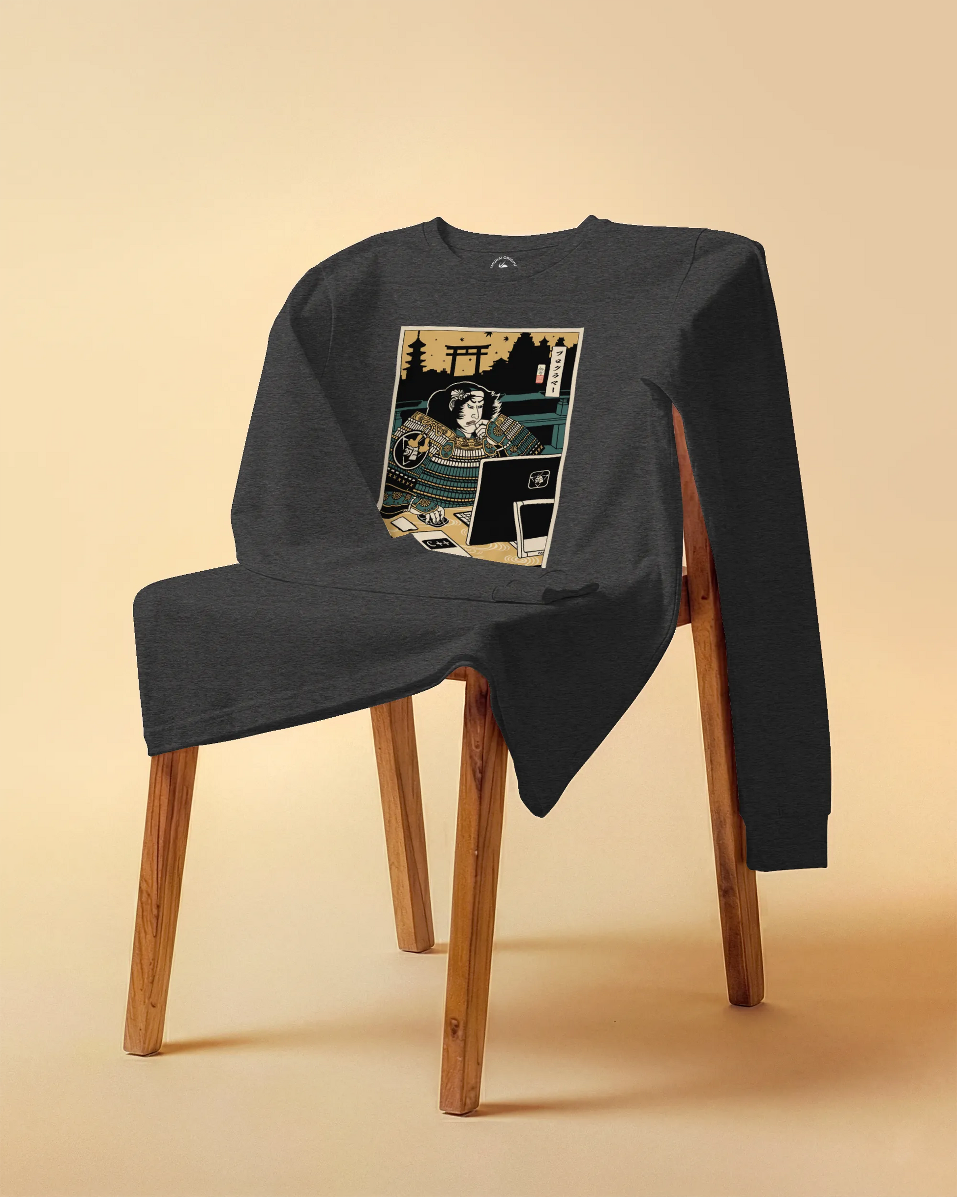 Samurai Programmer 2 Computer Science Ukiyo-e Unisex Long Sleeve Tee - Samurai Original